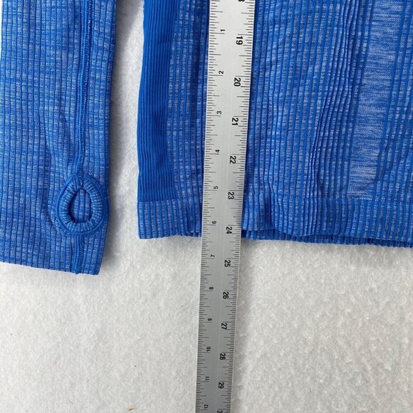 Lululemon RestlessShirt Womens 2XS Blue Knit Ribbed Compression Long Sleeve - Picture 5 of 11